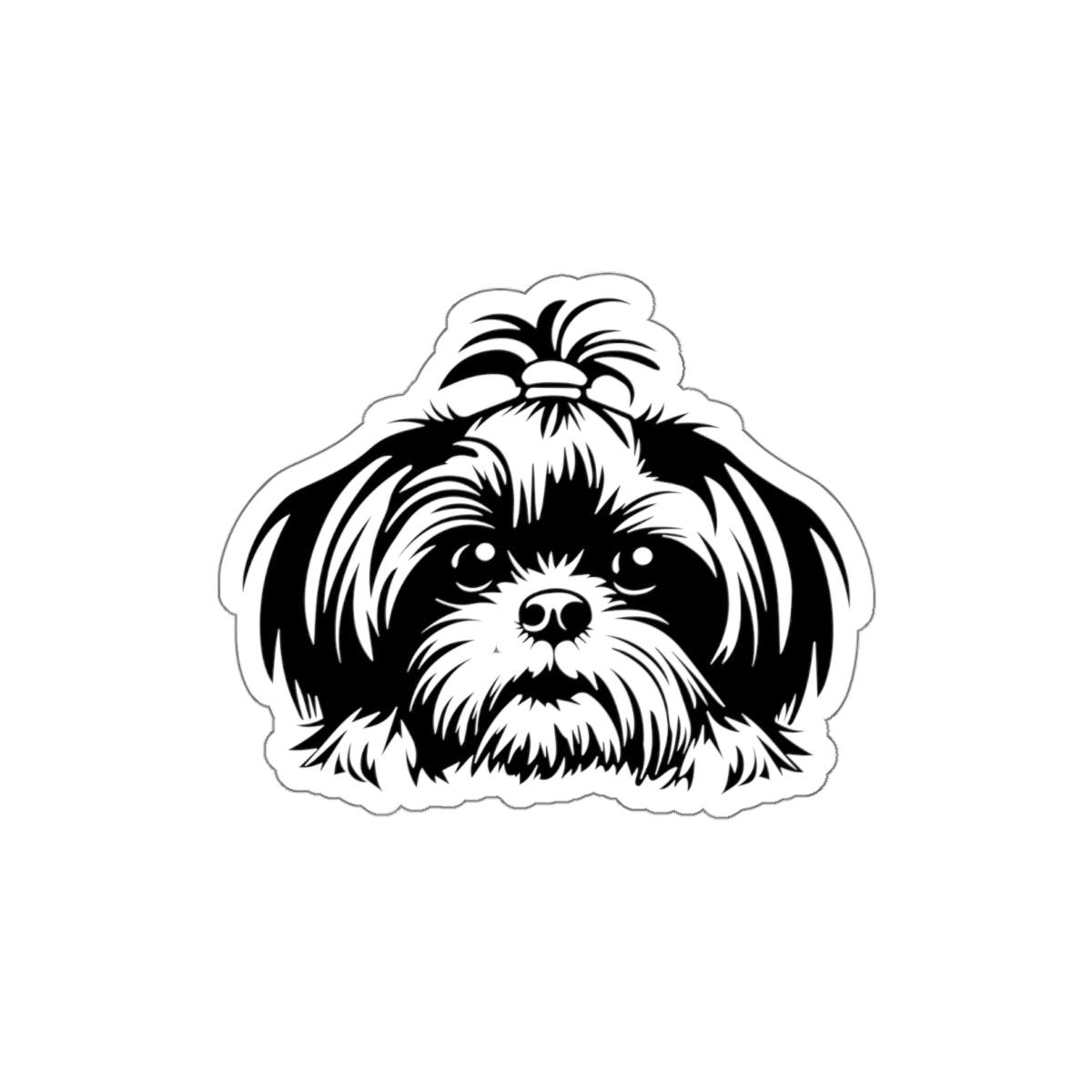 Shih-Tzu-Black-and-White- Die-Cut Stickers - Shih Tzu Gifts