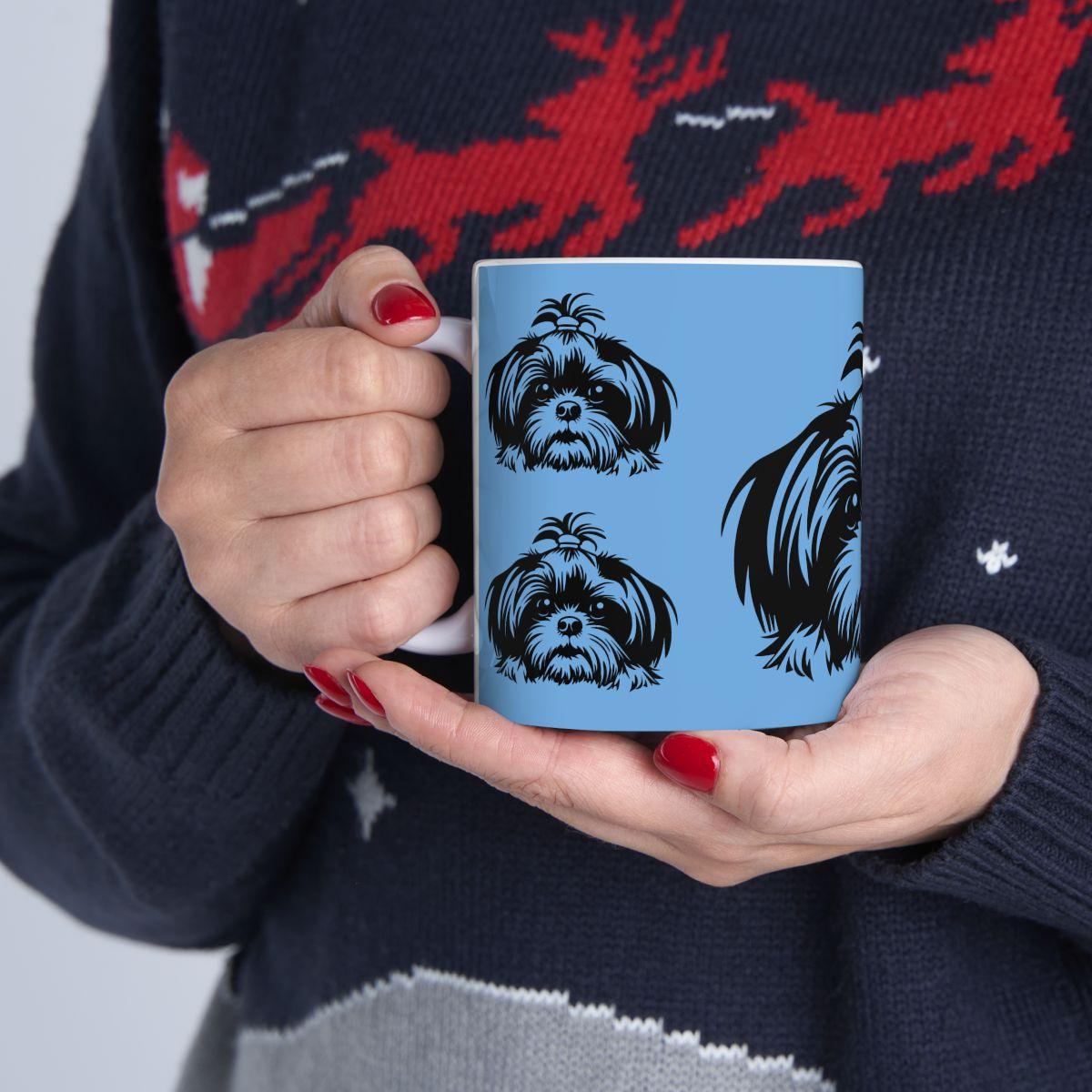 Shih-Tzu-Black-and-White-white-11oz-Mug, (11oz, ) - Shih Tzu Gifts
