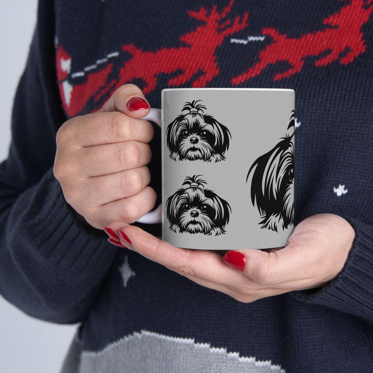 Shih-Tzu-Black-and-White-white-11oz-Mug, (11oz, ) - Shih Tzu Gifts