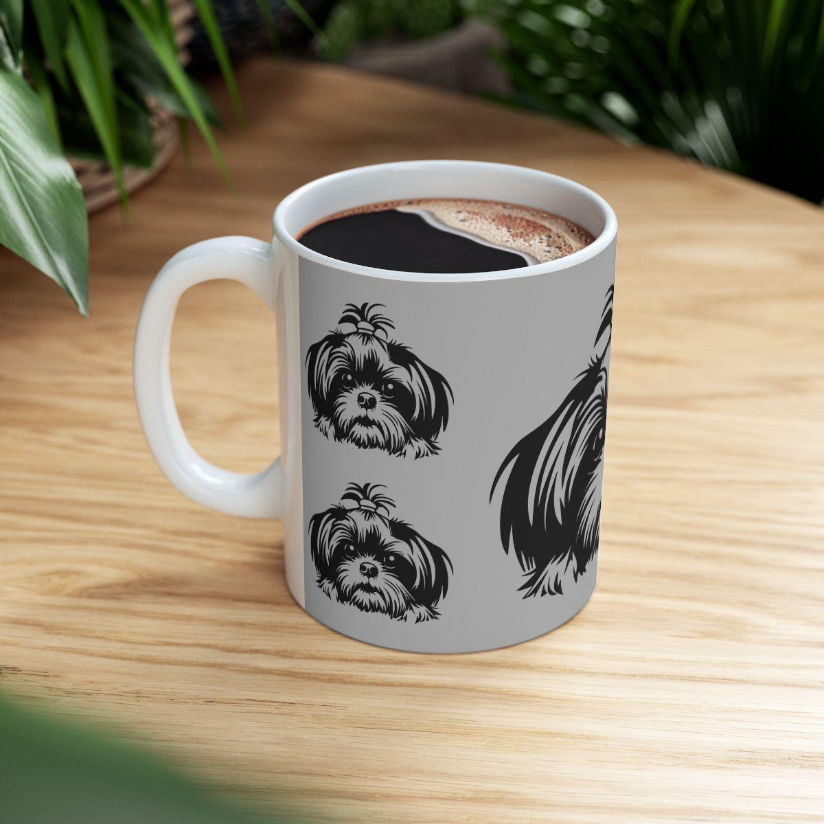 Shih-Tzu-Black-and-White-white-11oz-Mug, (11oz, ) - Shih Tzu Gifts