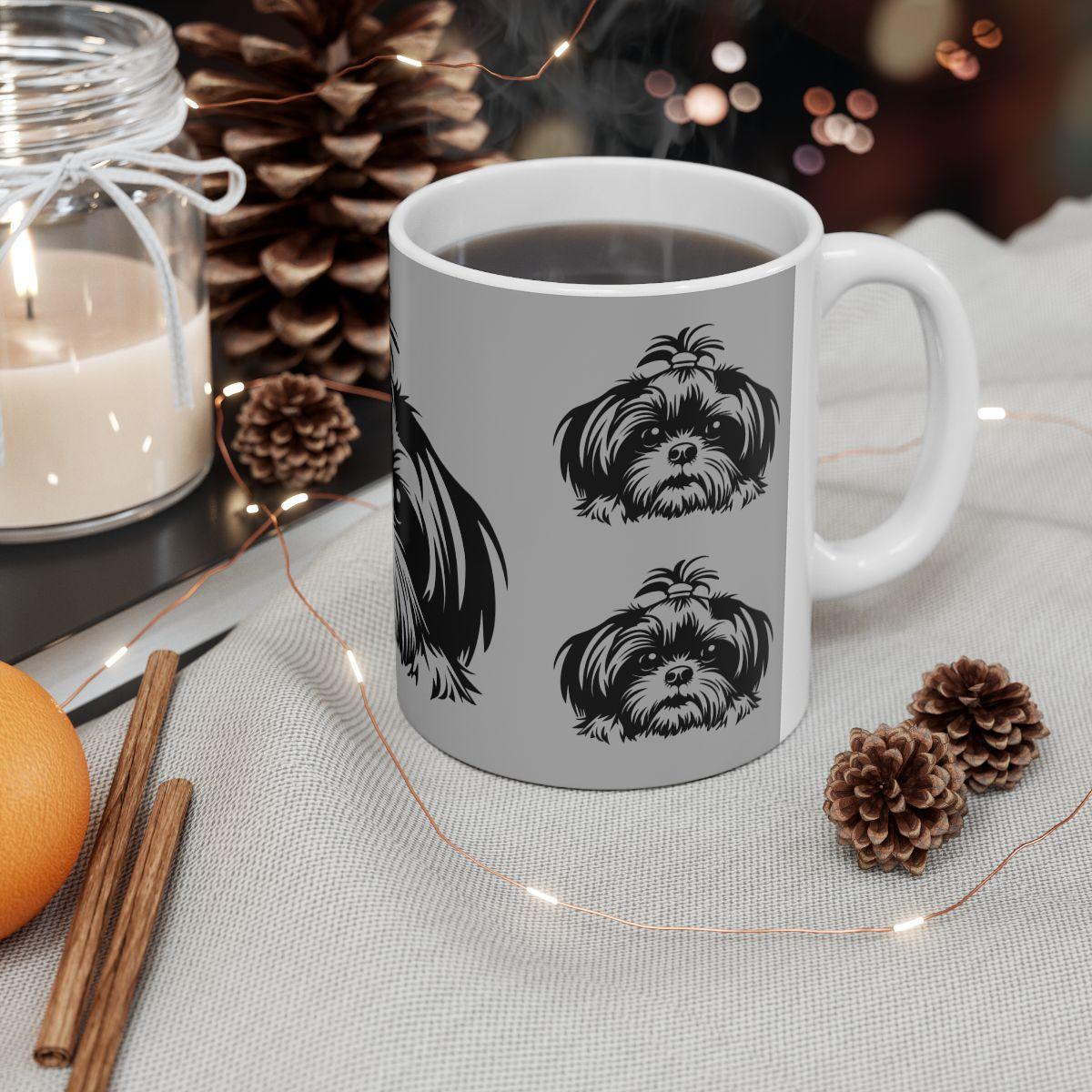 Shih-Tzu-Black-and-White-white-11oz-Mug, (11oz, ) - Shih Tzu Gifts