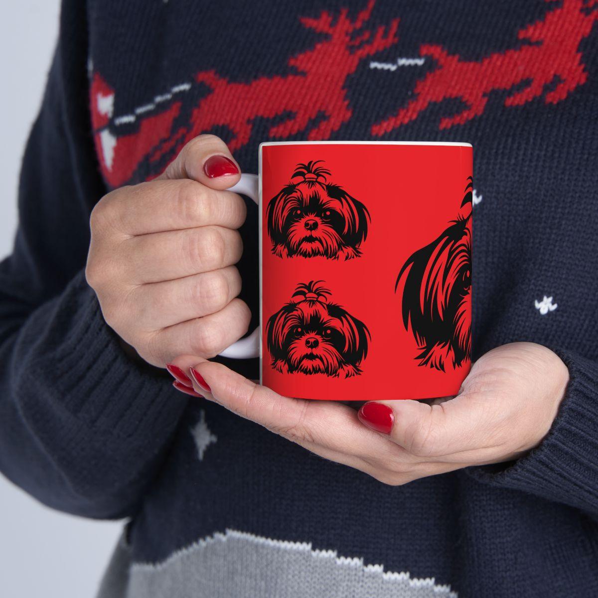 Shih-Tzu-Black-and-White-white-11oz-Mug, (11oz, ) - Shih Tzu Gifts