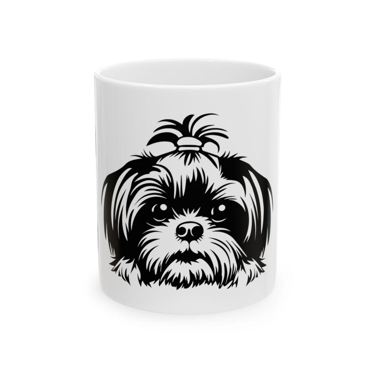 Shih-Tzu-Black-and-White-white-11oz-Mug, (11oz, ) - Shih Tzu Gifts
