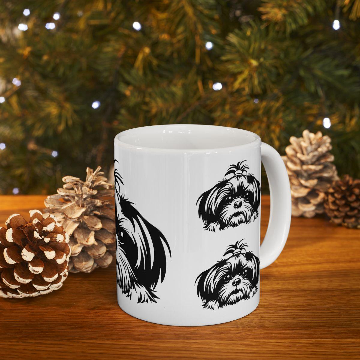 Shih-Tzu-Black-and-White-white-11oz-Mug, (11oz, ) - Shih Tzu Gifts