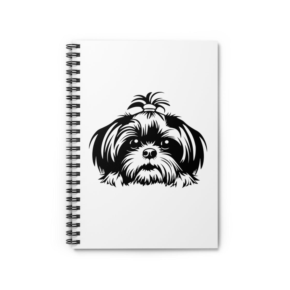 Shih-Tzu-Black-and-White-white-Spiral Notebook - Ruled Line - Shih Tzu Gifts