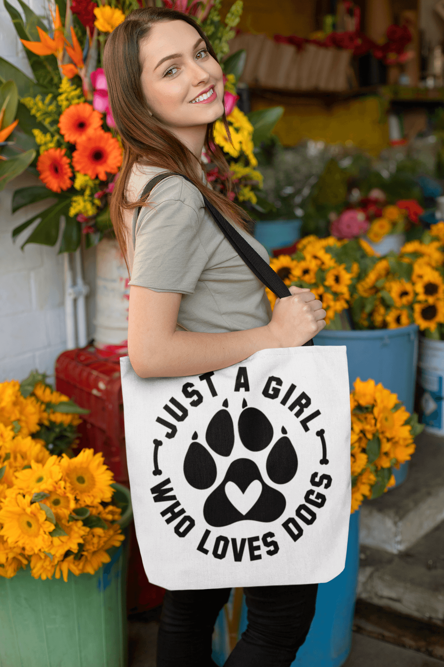 Just a Girl Who Loves Dogs Tote Bag