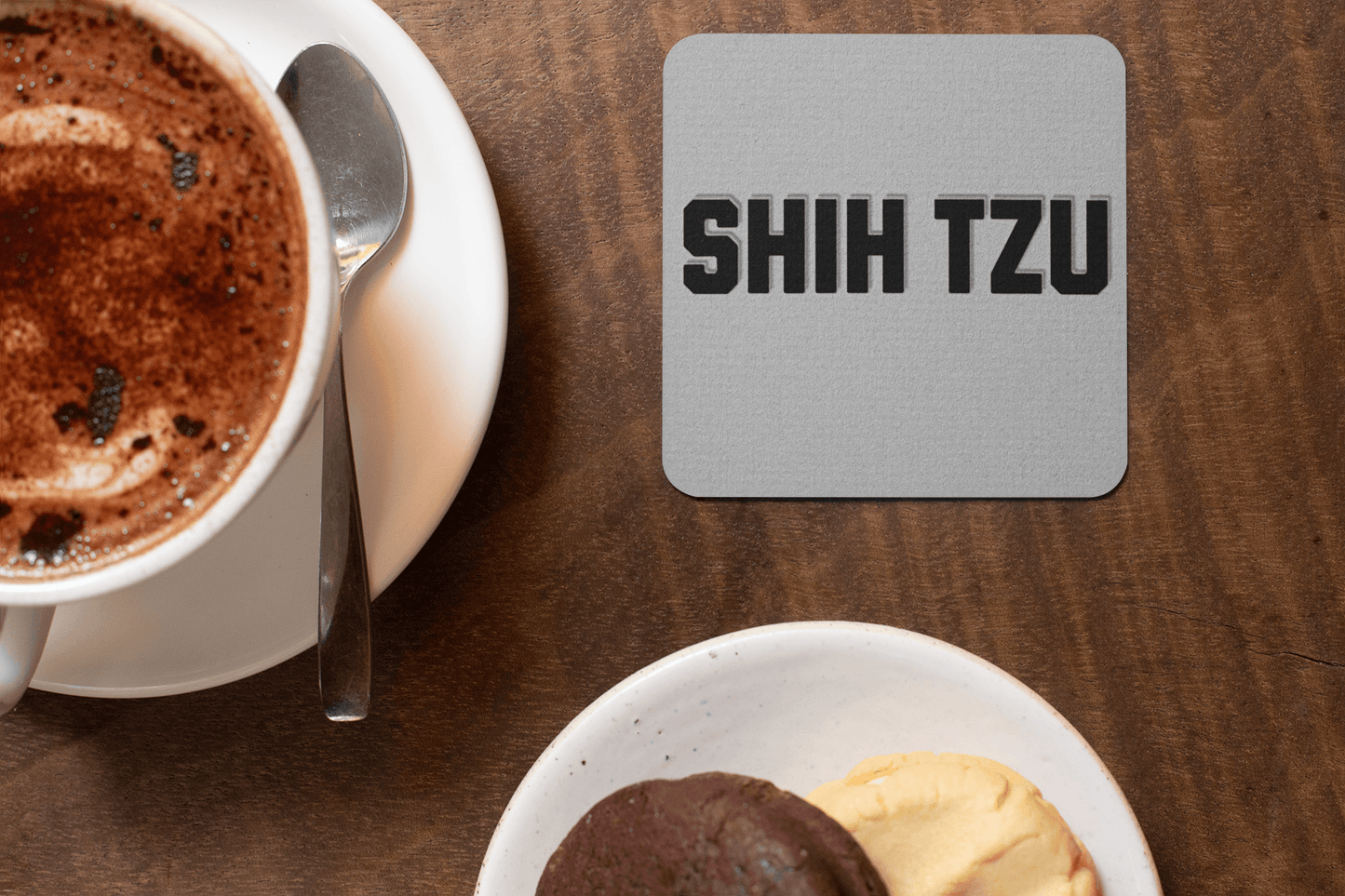 Shih Tzu Text Coaster Set – Unique Gift for Shih Tzu Dog Lovers