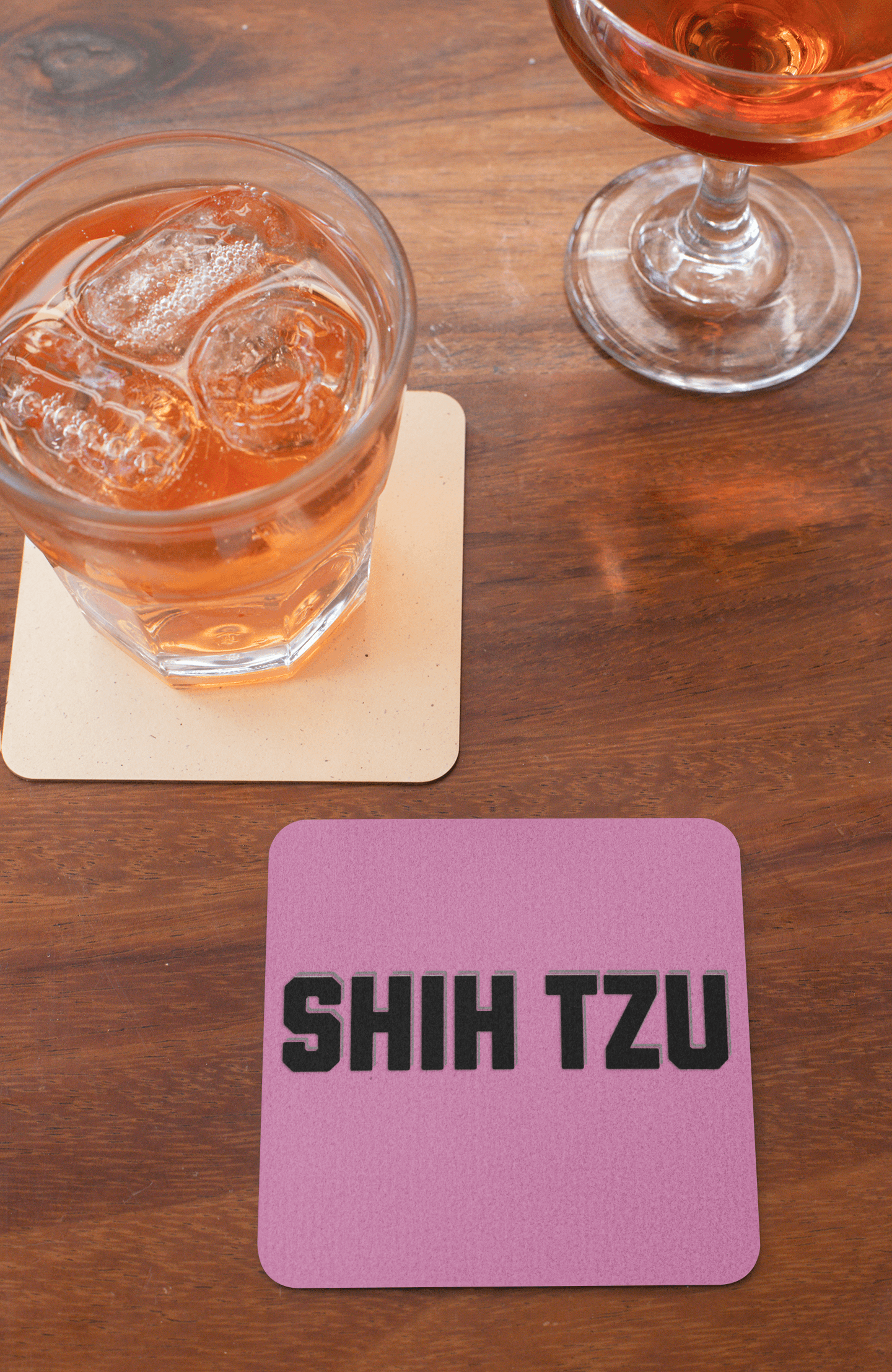 Shih Tzu Text Coaster Set – Unique Gift for Shih Tzu Dog Lovers