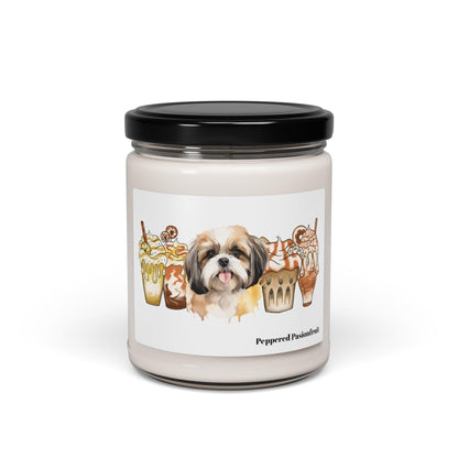 Shih Tzu With Ice Coffee Scented Soy Candle - Shih Tzu Gifts