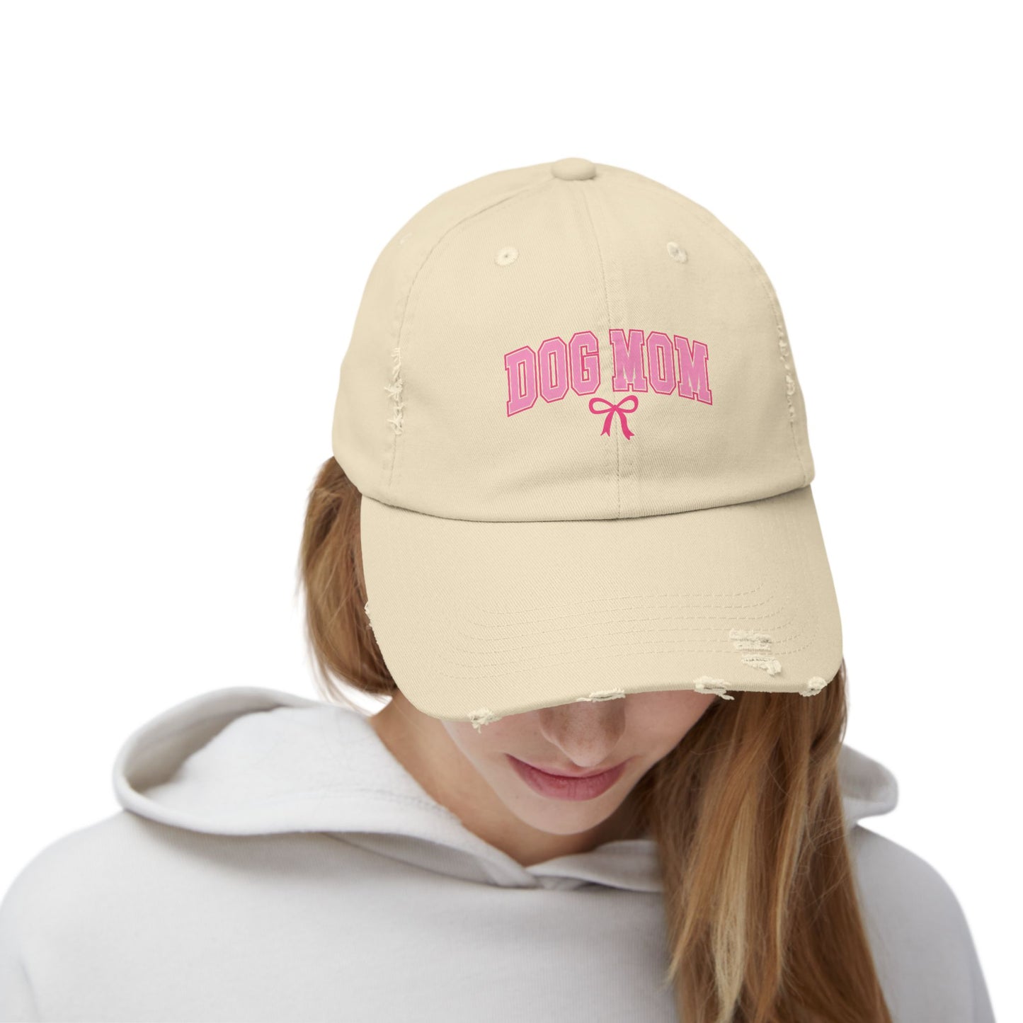 Shih Tzu Dog Mom Distressed Hat – Adjustable Cotton Twill Cap