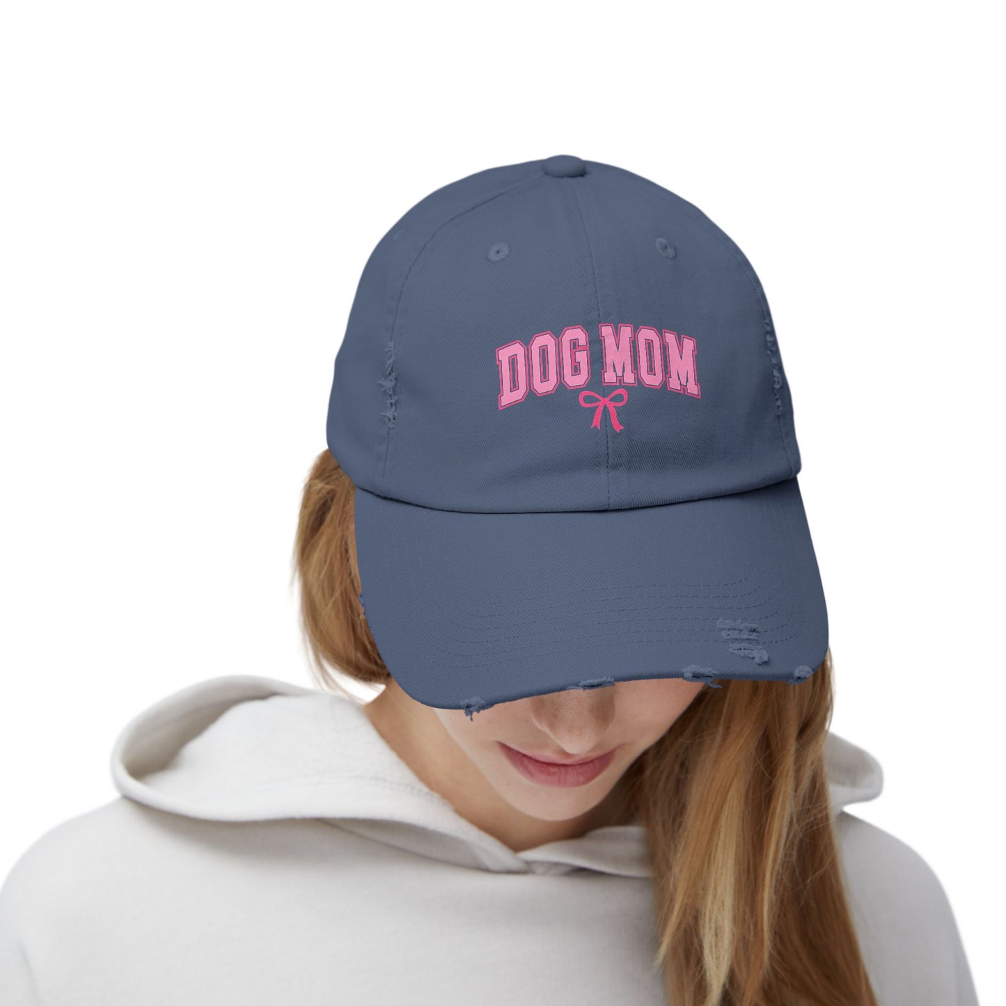 Shih Tzu Dog Mom Distressed Hat – Adjustable Cotton Twill Cap