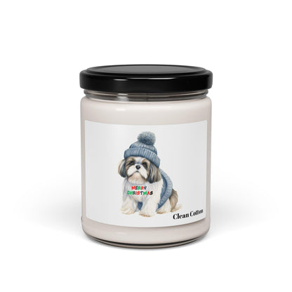 Merry Christmas Shih Tzu Scented Soy Candle - Perfect Holiday Gift - Shih Tzu Gifts