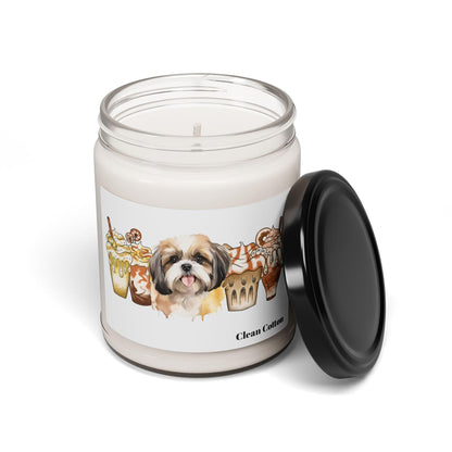 Shih Tzu With Ice Coffee Scented Soy Candle - Shih Tzu Gifts