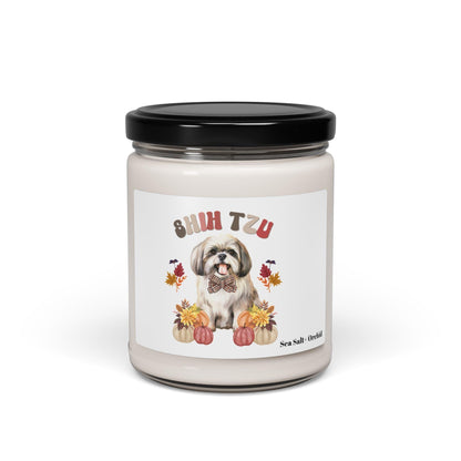 Shih Tzu In Fall Scented Soy Candle - Shih Tzu Gifts