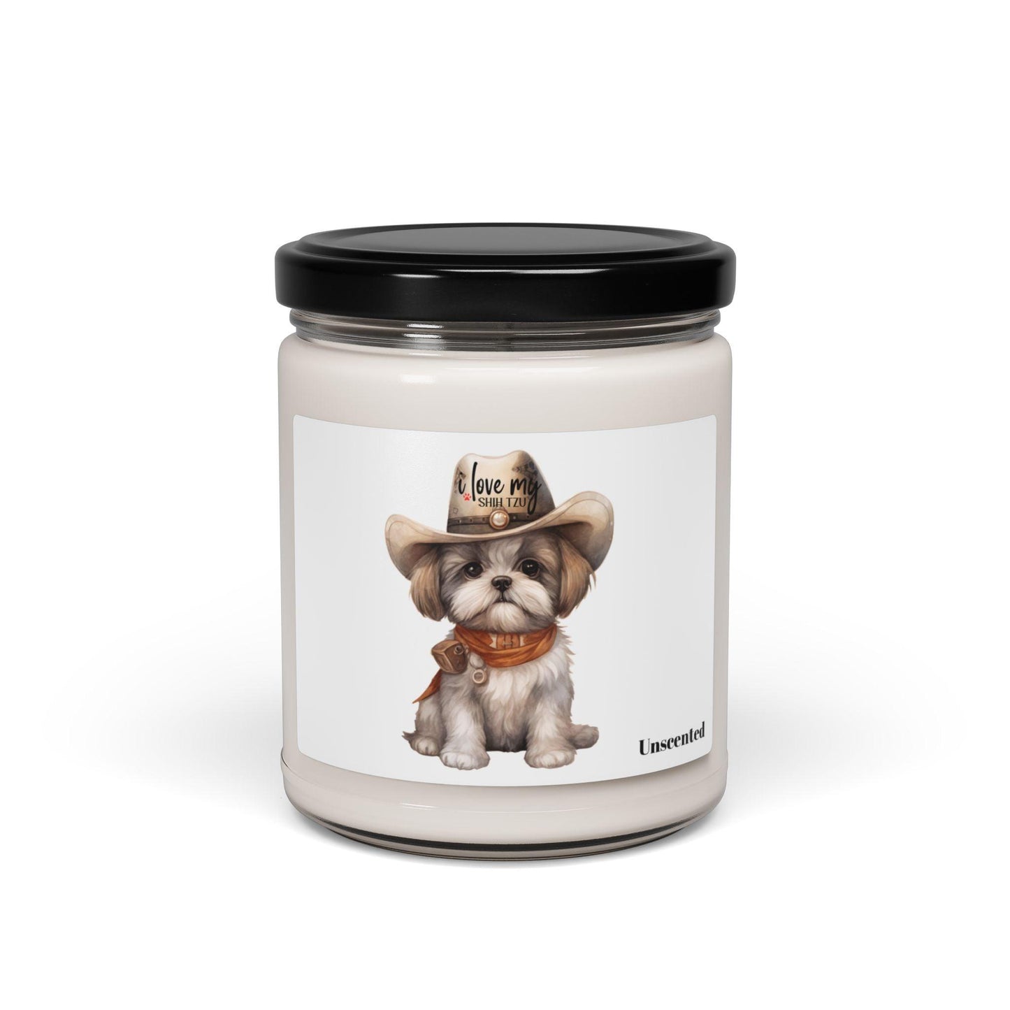 Cowboy Shih Tzu Scented Soy Candle, 9oz - Shih Tzu Gifts