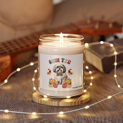 Shih Tzu In Fall Scented Soy Candle - Shih Tzu Gifts