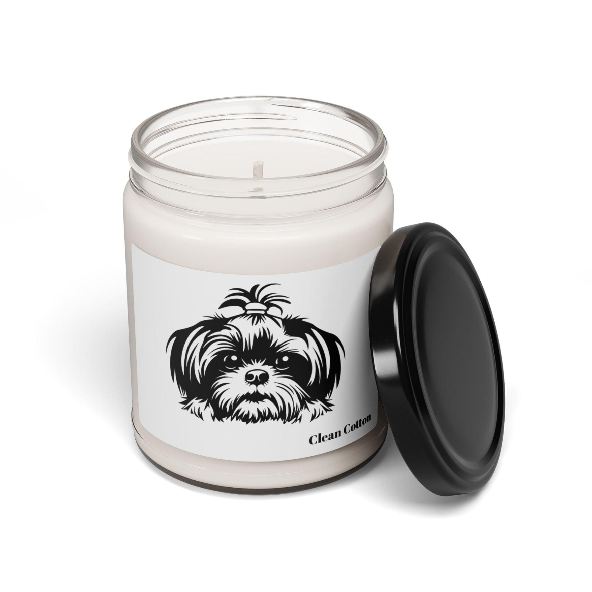 Shih-Tzu-Black-and-White-Scented Soy Candle, 9oz - Shih Tzu Gifts