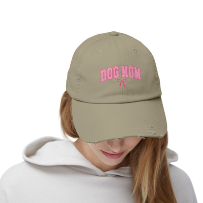 Shih Tzu Dog Mom Distressed Hat – Adjustable Cotton Twill Cap