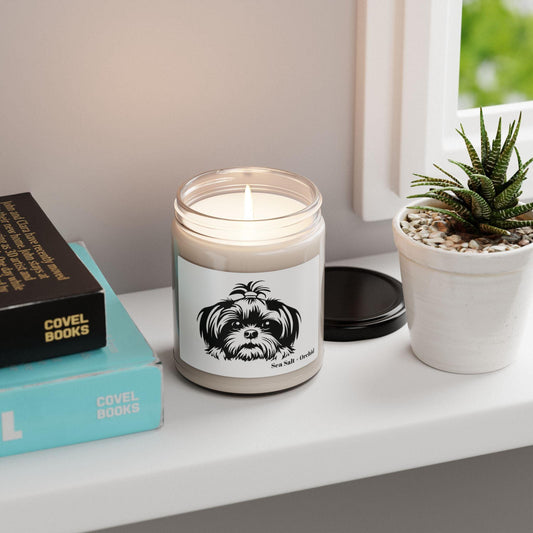 Shih-Tzu-Black-and-White-Scented Soy Candle, 9oz - Shih Tzu Gifts