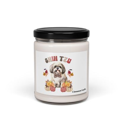 Shih Tzu In Fall Scented Soy Candle - Shih Tzu Gifts