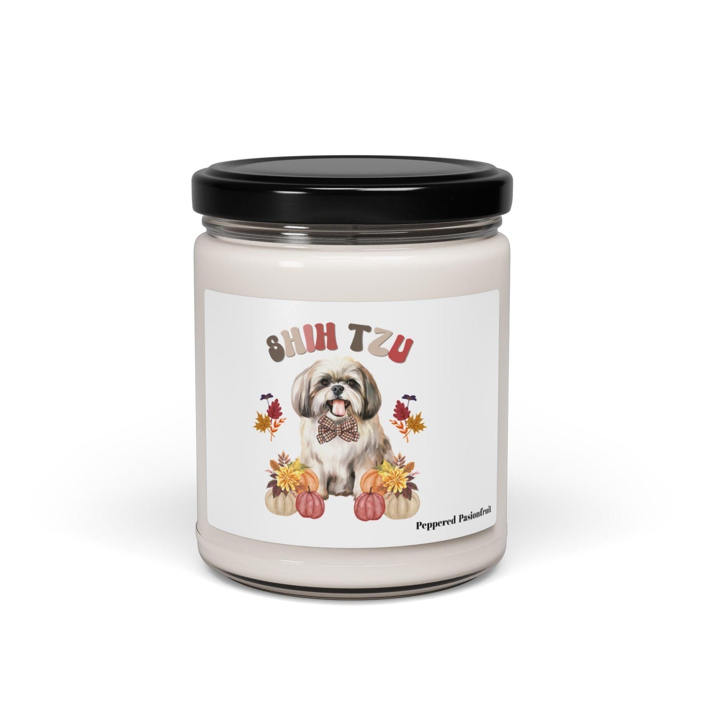 Shih Tzu In Fall Scented Soy Candle - Shih Tzu Gifts