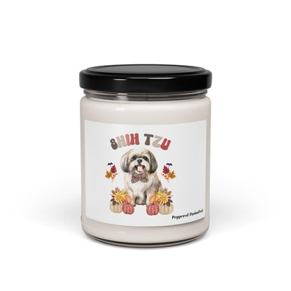 Shih Tzu In Fall Scented Soy Candle - Shih Tzu Gifts