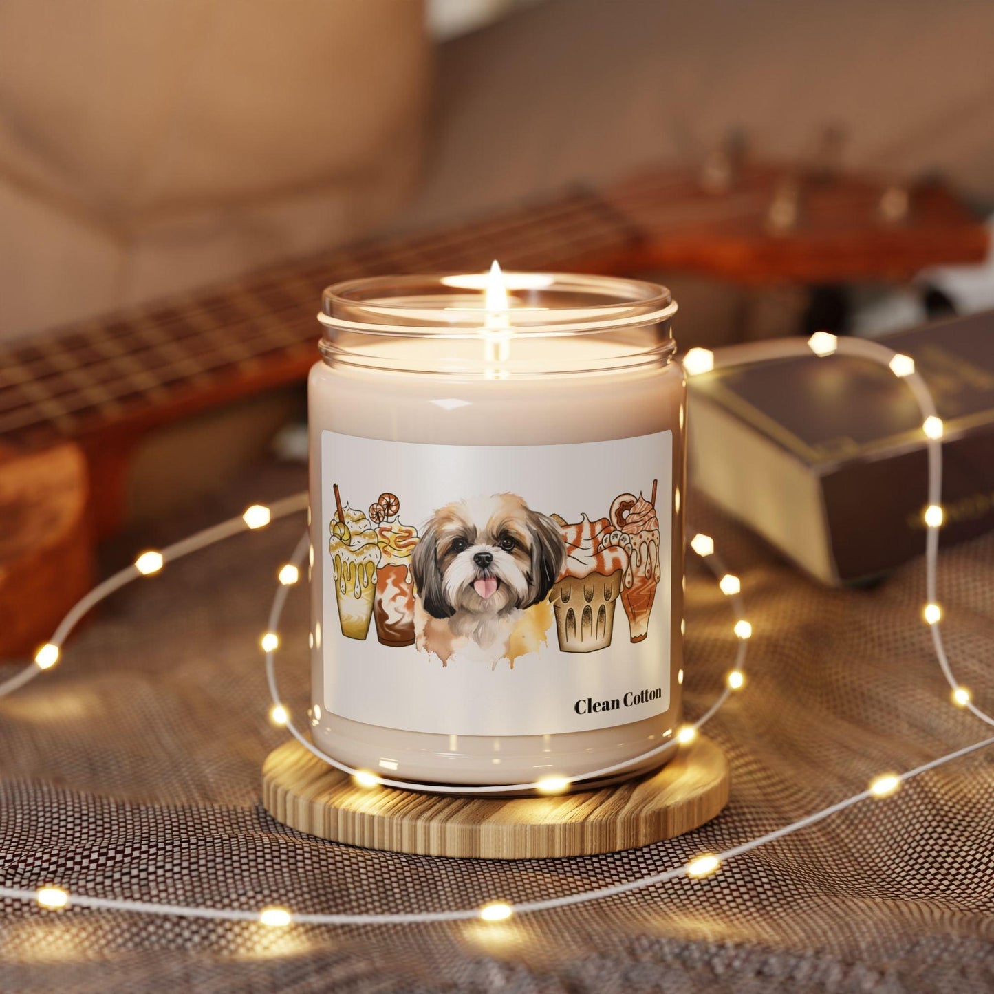 Shih Tzu With Ice Coffee Scented Soy Candle - Shih Tzu Gifts