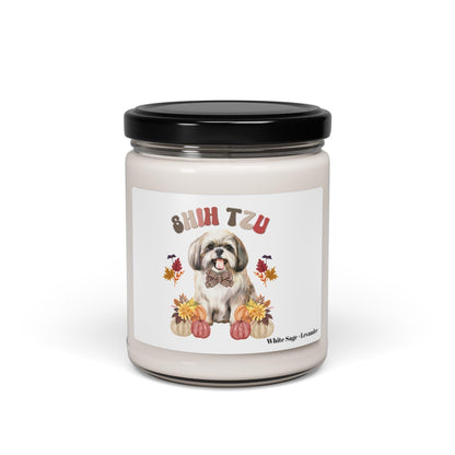 Shih Tzu In Fall Scented Soy Candle - Shih Tzu Gifts