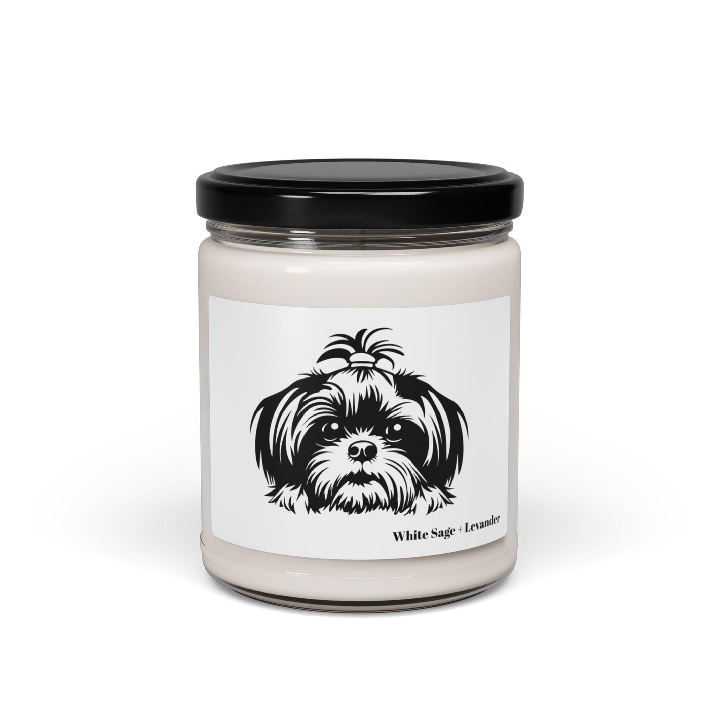 Shih-Tzu-Black-and-White-Scented Soy Candle, 9oz - Shih Tzu Gifts