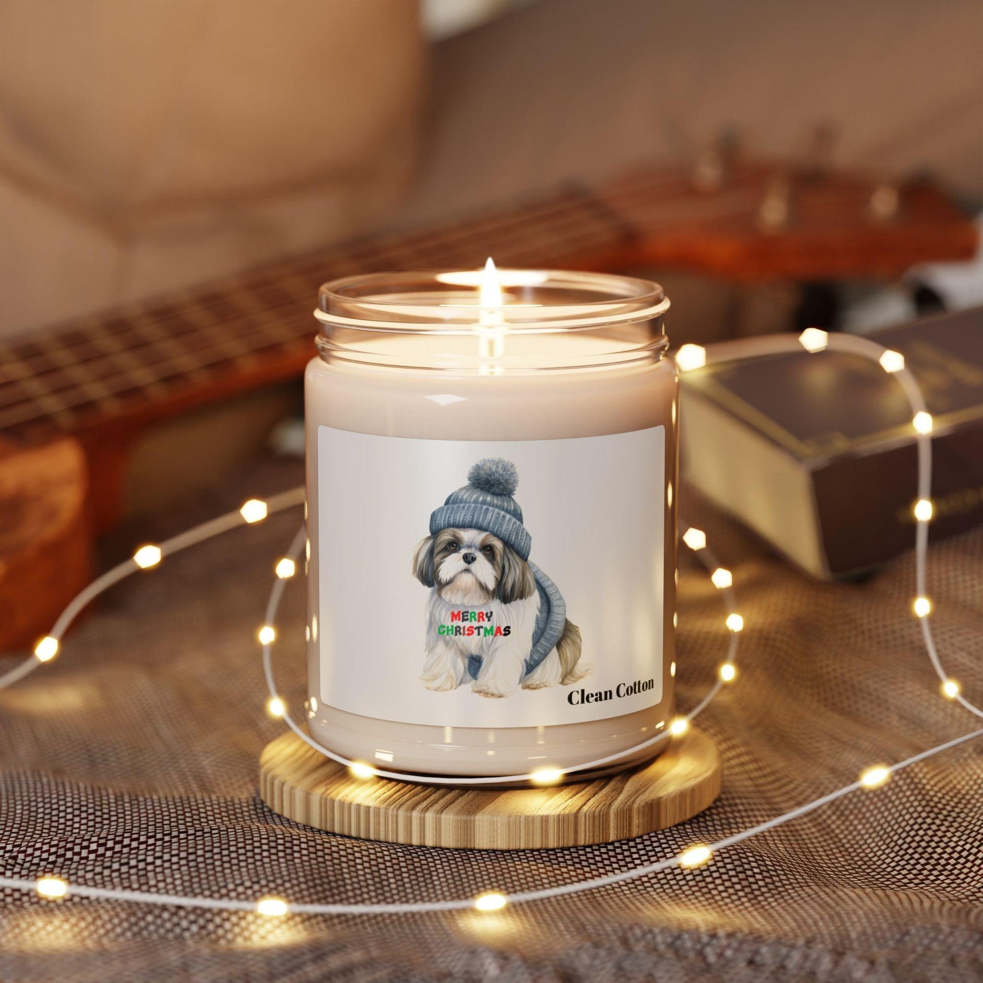 Merry Christmas Shih Tzu Scented Soy Candle - Perfect Holiday Gift - Shih Tzu Gifts