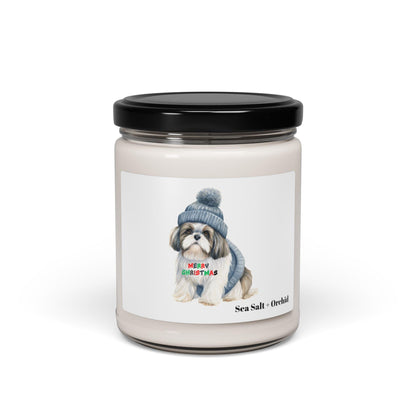 Merry Christmas Shih Tzu Scented Soy Candle - Perfect Holiday Gift - Shih Tzu Gifts