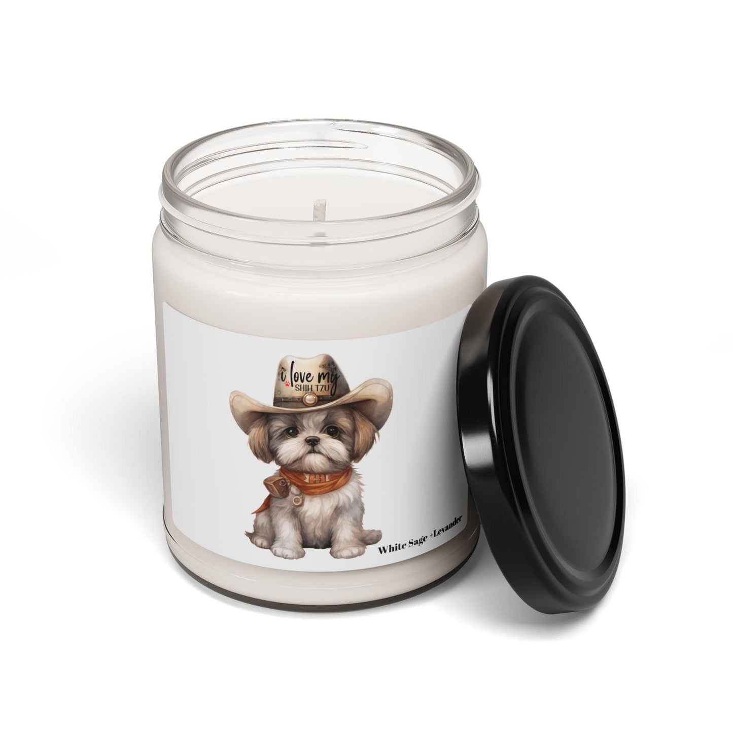 Cowboy Shih Tzu Scented Soy Candle, 9oz - Shih Tzu Gifts