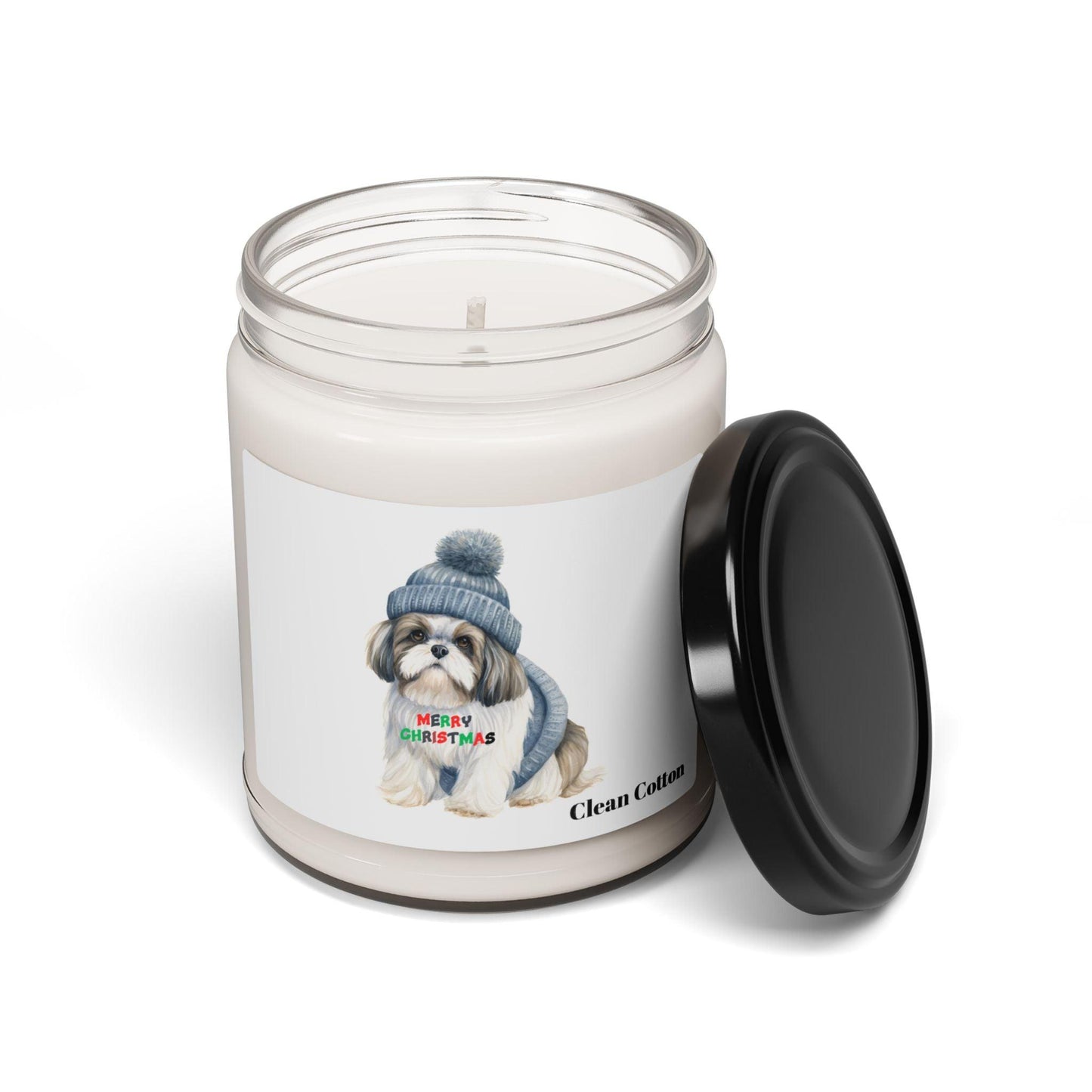 Merry Christmas Shih Tzu Scented Soy Candle - Perfect Holiday Gift - Shih Tzu Gifts