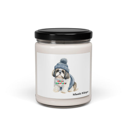 Merry Christmas Shih Tzu Scented Soy Candle - Perfect Holiday Gift - Shih Tzu Gifts