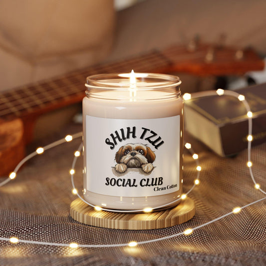 Shih Tzu Social Club Scented Soy Candle - Shih Tzu Gifts