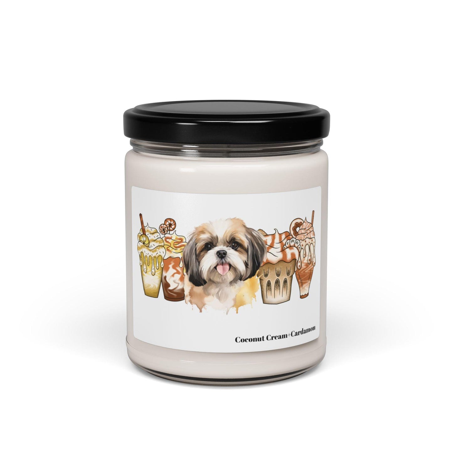 Shih Tzu With Ice Coffee Scented Soy Candle - Shih Tzu Gifts