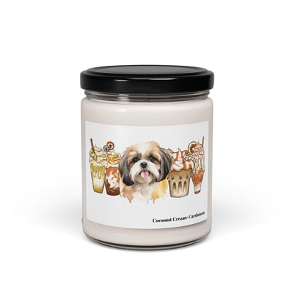 Shih Tzu With Ice Coffee Scented Soy Candle - Shih Tzu Gifts