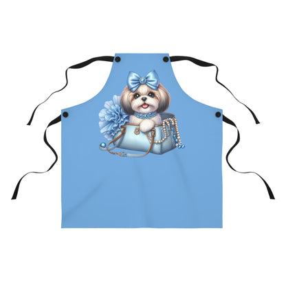 Blue Bow Shih Tzu Apron