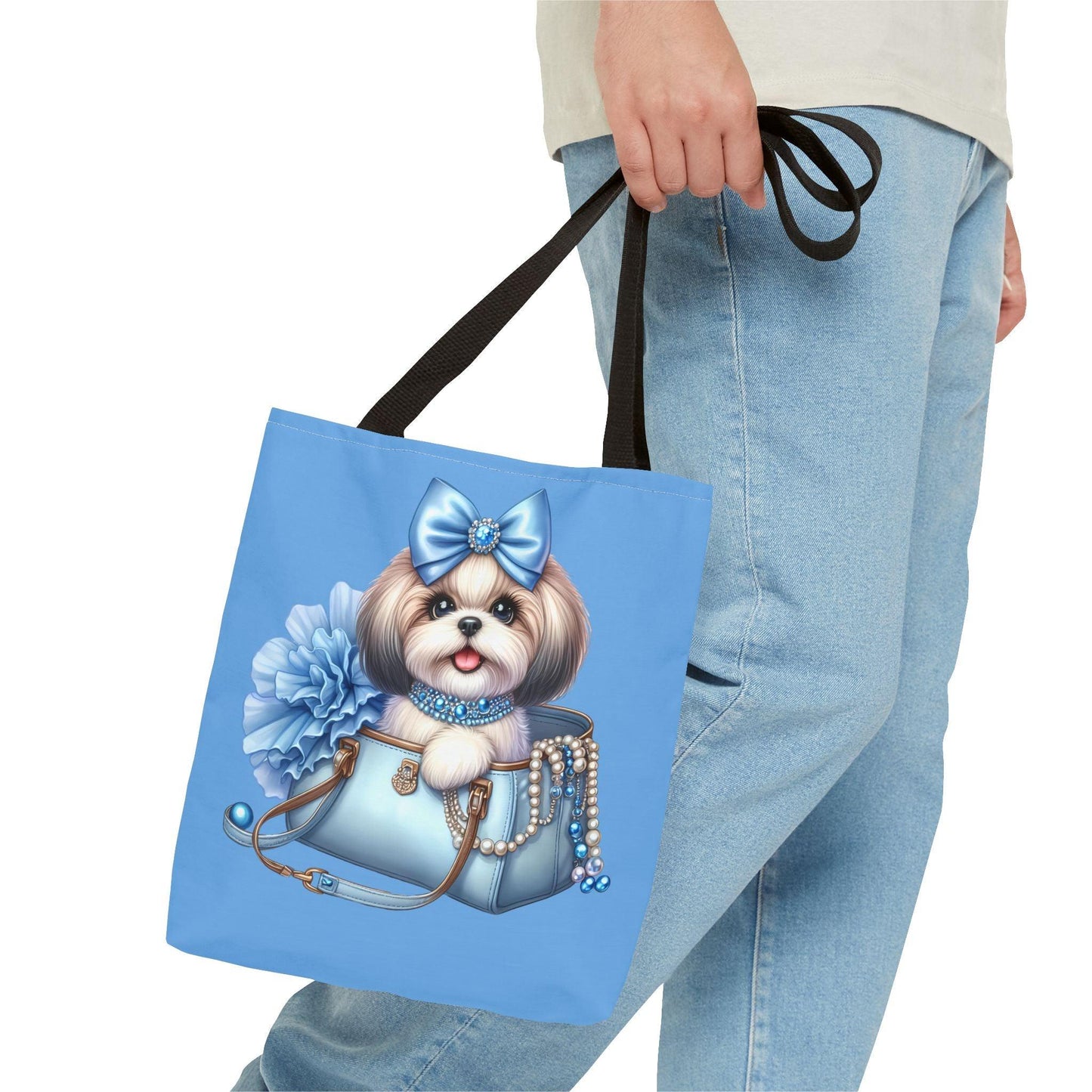 Blue Bow Shih Tzu Tote Bag - Shih Tzu Gifts