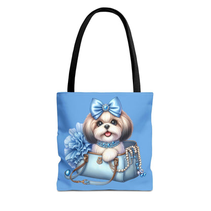 Blue Bow Shih Tzu Tote Bag - Shih Tzu Gifts