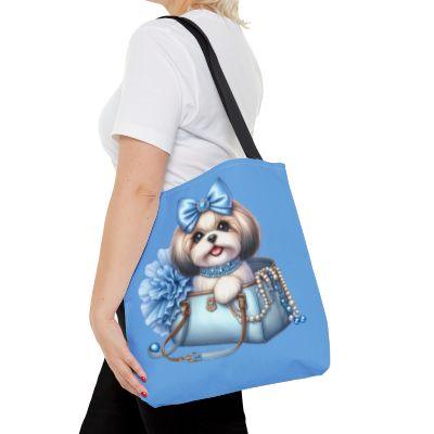 Blue Bow Shih Tzu Tote Bag - Shih Tzu Gifts