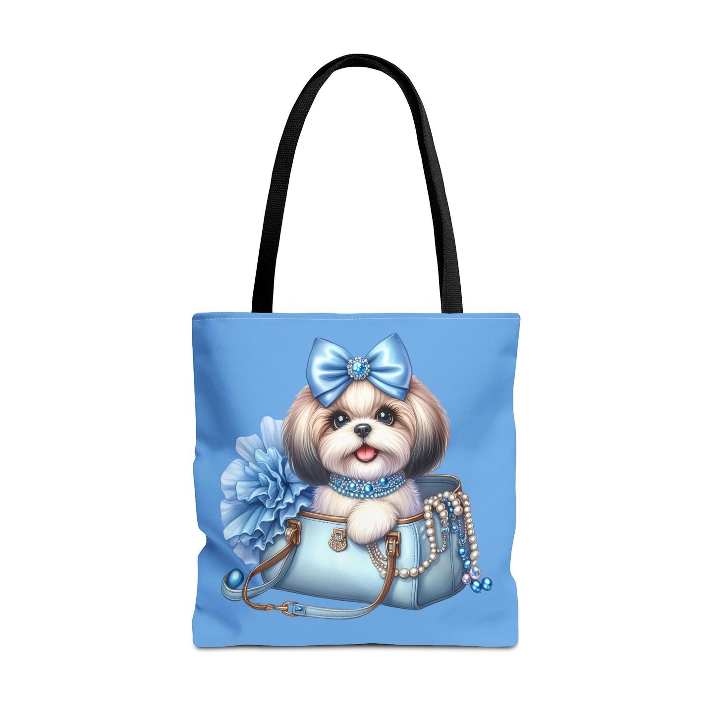 Blue Bow Shih Tzu Tote Bag - Shih Tzu Gifts