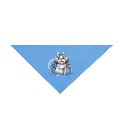 Blue Bow Shih Tzu Pet Bandana - Shih Tzu Gifts