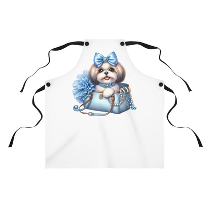 Blue Bow Shih Tzu Apron