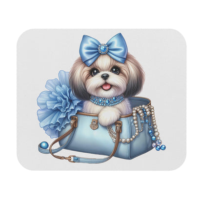 Blue Bow Shih Tzu Mouse Pad - Shih Tzu Gifts