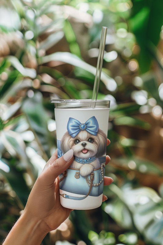 Blue Bow Shih Tzu Tumbler