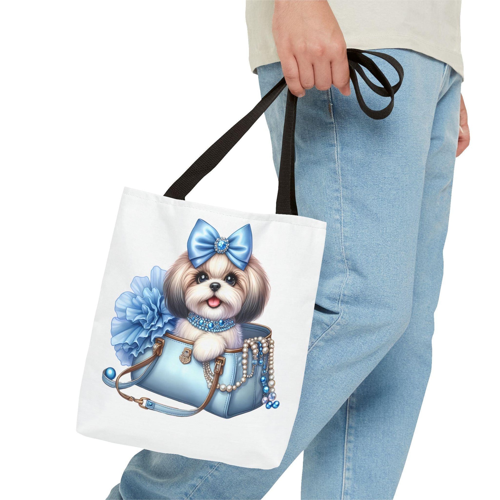 Blue Bow Shih Tzu Tote Bag - Shih Tzu Gifts