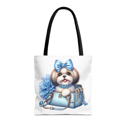 Blue Bow Shih Tzu Tote Bag - Shih Tzu Gifts