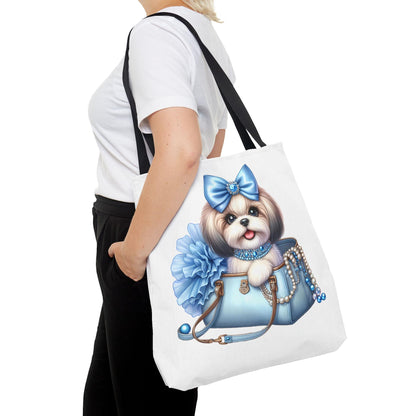 Blue Bow Shih Tzu Tote Bag - Shih Tzu Gifts