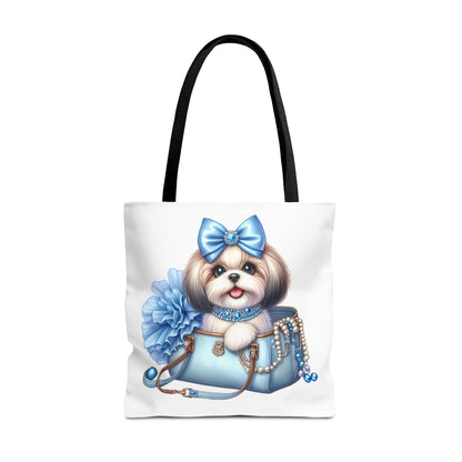 Blue Bow Shih Tzu Tote Bag - Shih Tzu Gifts